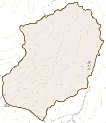 大字大茅とその周辺の地図。町の範囲を重ねている