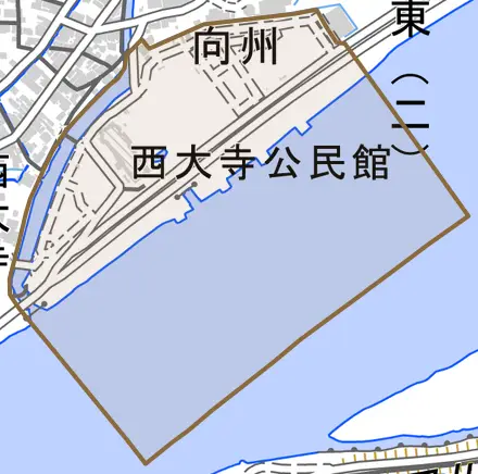 向州とその周辺の地図。町の範囲を重ねている