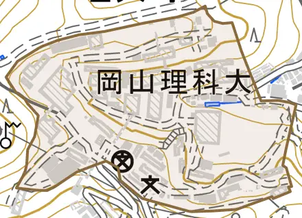 理大町とその周辺の地図。町の範囲を重ねている