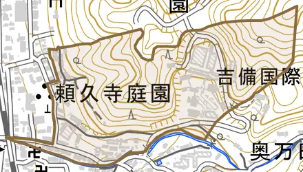 伊賀町とその周辺の地図。町の範囲を重ねている