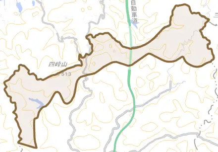 有漢町有漢とその周辺の地図。町の範囲を重ねている