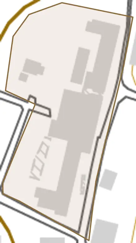 小田とその周辺の地図。町の範囲を重ねている