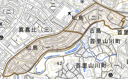 松島とその周辺の地図。町の範囲を重ねている