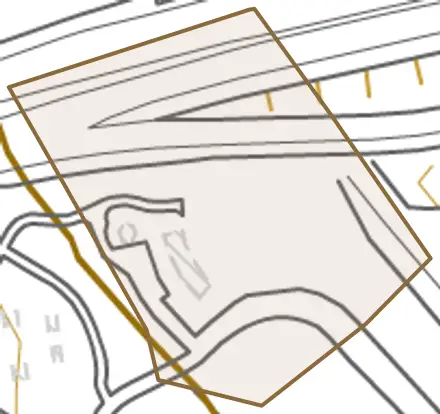 字伊祖とその周辺の地図。町の範囲を重ねている