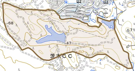 大字上穂積とその周辺の地図。町の範囲を重ねている