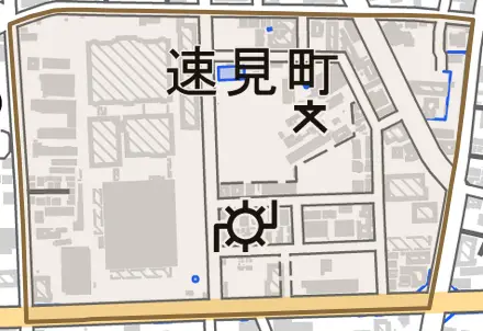 速見町とその周辺の地図。町の範囲を重ねている