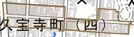 和泉町とその周辺の地図。町の範囲を重ねている