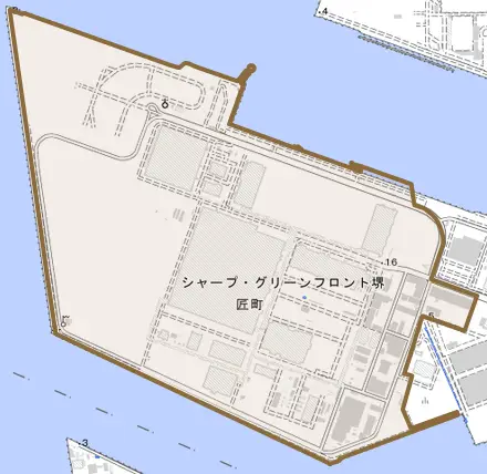 匠町とその周辺の地図。町の範囲を重ねている