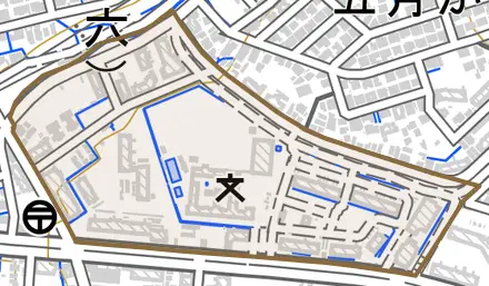五月が丘西とその周辺の地図。町の範囲を重ねている