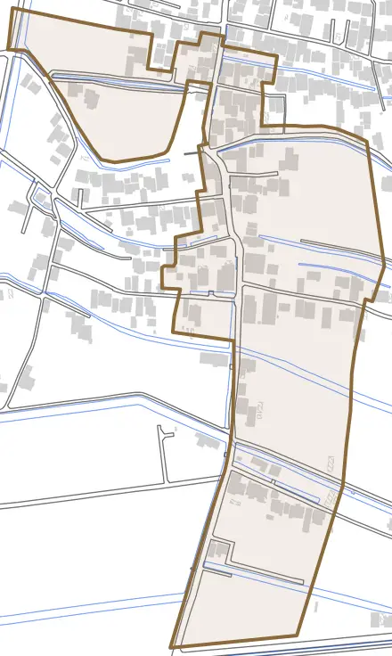 川副町大字大詫間とその周辺の地図。町の範囲を重ねている