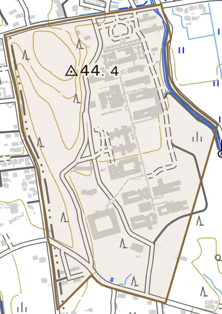三津とその周辺の地図。町の範囲を重ねている