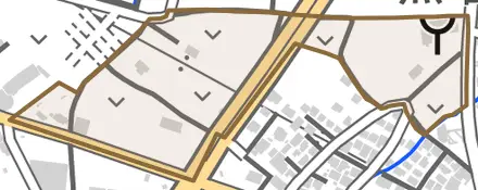 照若町とその周辺の地図。町の範囲を重ねている