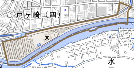 寄巻とその周辺の地図。町の範囲を重ねている
