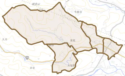 飯田とその周辺の地図。町の範囲を重ねている
