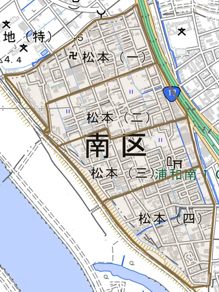 松本とその周辺の地図。町の範囲を重ねている