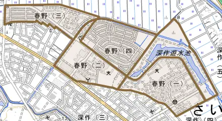 春野とその周辺の地図。町の範囲を重ねている