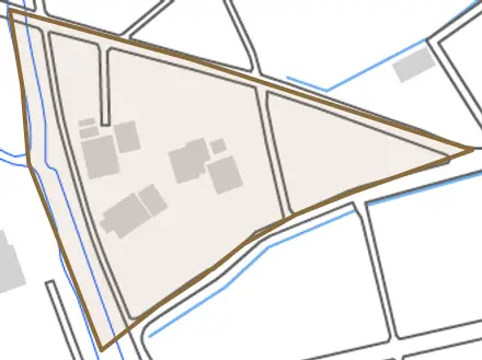 大字中島とその周辺の地図。町の範囲を重ねている