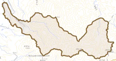 甲津畑町とその周辺の地図。町の範囲を重ねている