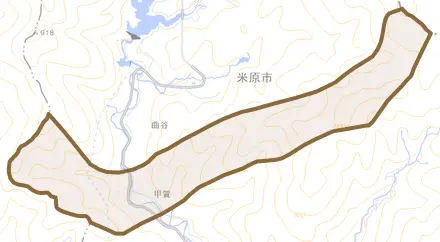 甲賀とその周辺の地図。町の範囲を重ねている