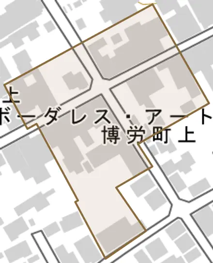 博労町上とその周辺の地図。町の範囲を重ねている