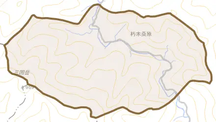 朽木桑原とその周辺の地図。町の範囲を重ねている