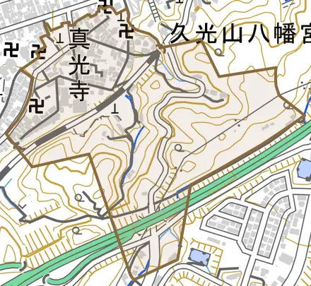 清水町とその周辺の地図。町の範囲を重ねている