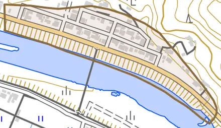 馬木北町とその周辺の地図。町の範囲を重ねている