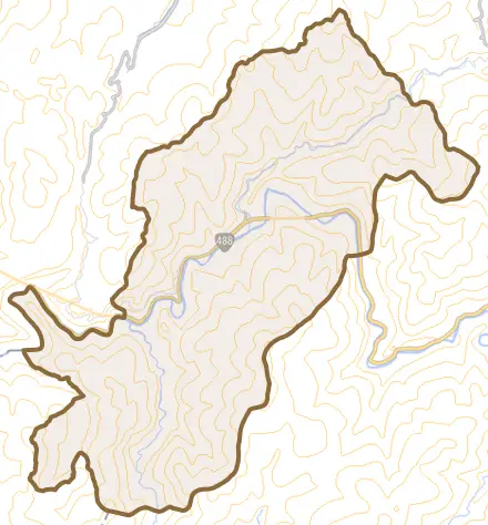 匹見町澄川とその周辺の地図。町の範囲を重ねている