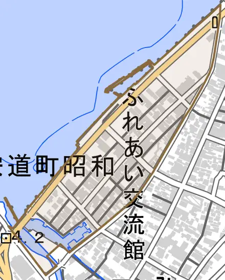 宍道町昭和とその周辺の地図。町の範囲を重ねている