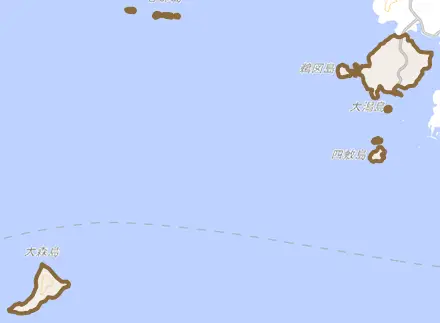 津戸とその周辺の地図。町の範囲を重ねている