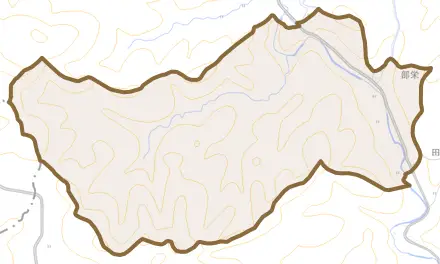 部栄とその周辺の地図。町の範囲を重ねている