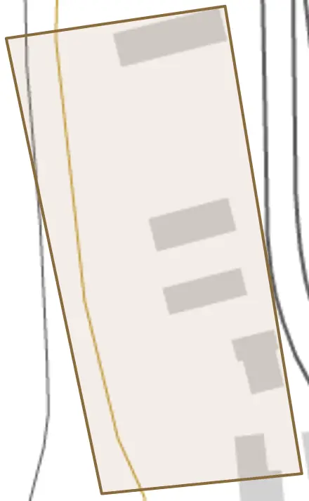 冨田とその周辺の地図。町の範囲を重ねている