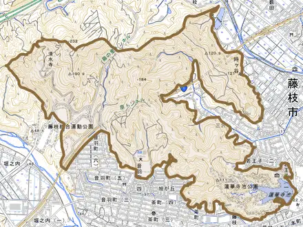 原とその周辺の地図。町の範囲を重ねている