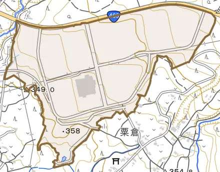 南陵とその周辺の地図。町の範囲を重ねている
