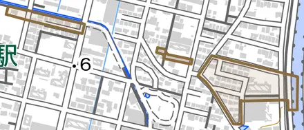 曳馬町とその周辺の地図。町の範囲を重ねている
