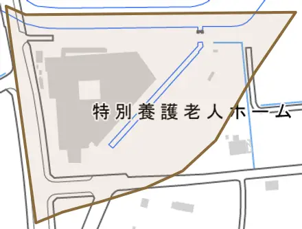 宇兵衛新田とその周辺の地図。町の範囲を重ねている