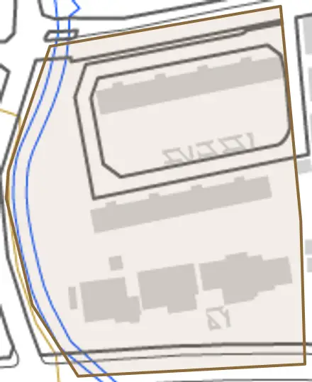 下西郷とその周辺の地図。町の範囲を重ねている
