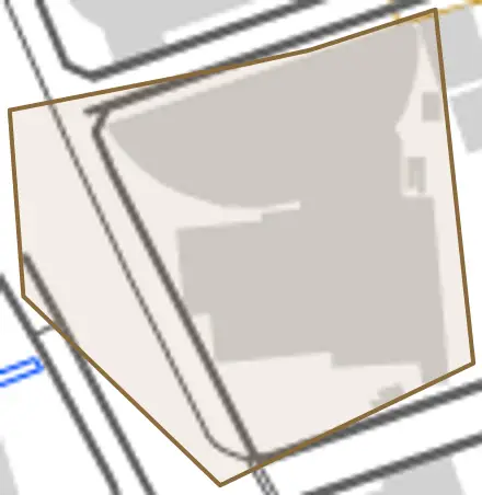 堀之内とその周辺の地図。町の範囲を重ねている