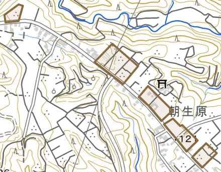 牧之原とその周辺の地図。町の範囲を重ねている