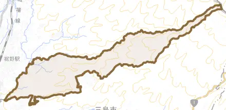 佐野とその周辺の地図。町の範囲を重ねている