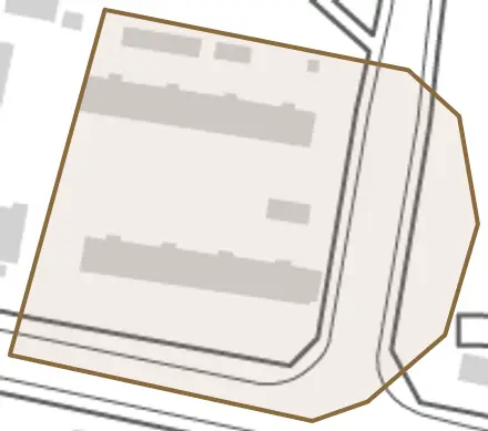 池新田とその周辺の地図。町の範囲を重ねている