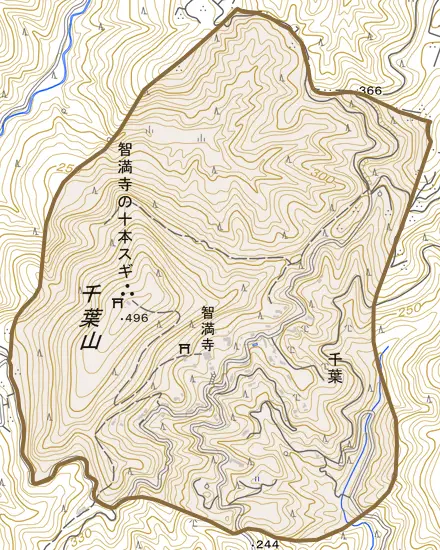 千葉とその周辺の地図。町の範囲を重ねている