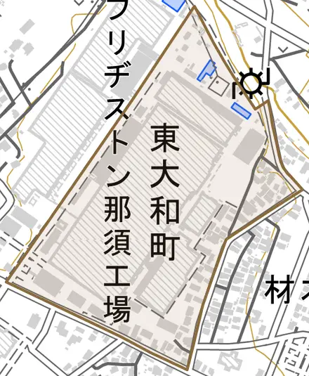 東大和町とその周辺の地図。町の範囲を重ねている