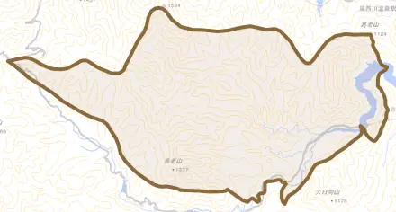日向とその周辺の地図。町の範囲を重ねている