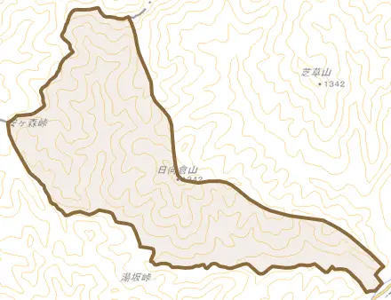 芹沢とその周辺の地図。町の範囲を重ねている