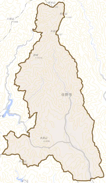 飛駒町とその周辺の地図。町の範囲を重ねている