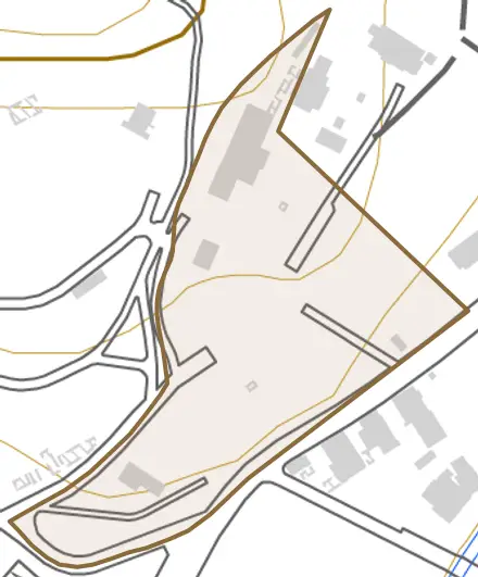 嘉多山町とその周辺の地図。町の範囲を重ねている