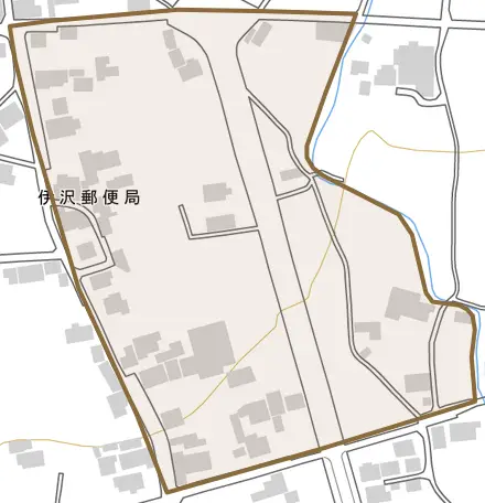 阿波町東柴生とその周辺の地図。町の範囲を重ねている