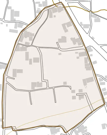 阿波町北柴生とその周辺の地図。町の範囲を重ねている