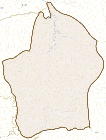 丈ヶ谷とその周辺の地図。町の範囲を重ねている